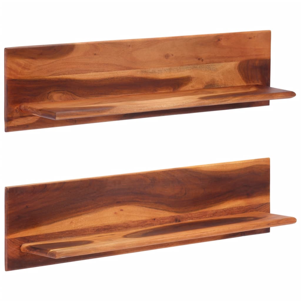 Vidaxl Estantes de Pared de Madera Maciza Sheesham 58x26x20 Cm - Pack de 2