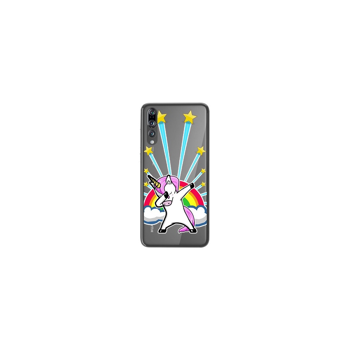 Tumundosmartphone Funda Gel Transparente para Huawei P20 Pro Diseño Unicornio Dibujos