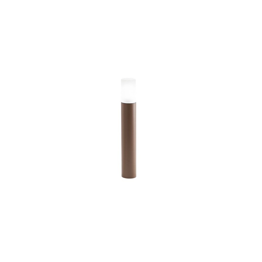 Lampo - Baliza de jardín con bombilla E27 IP54 H 60 cm, metal pintado, cristal satinado, baliza de exterior - Perenz - Corten