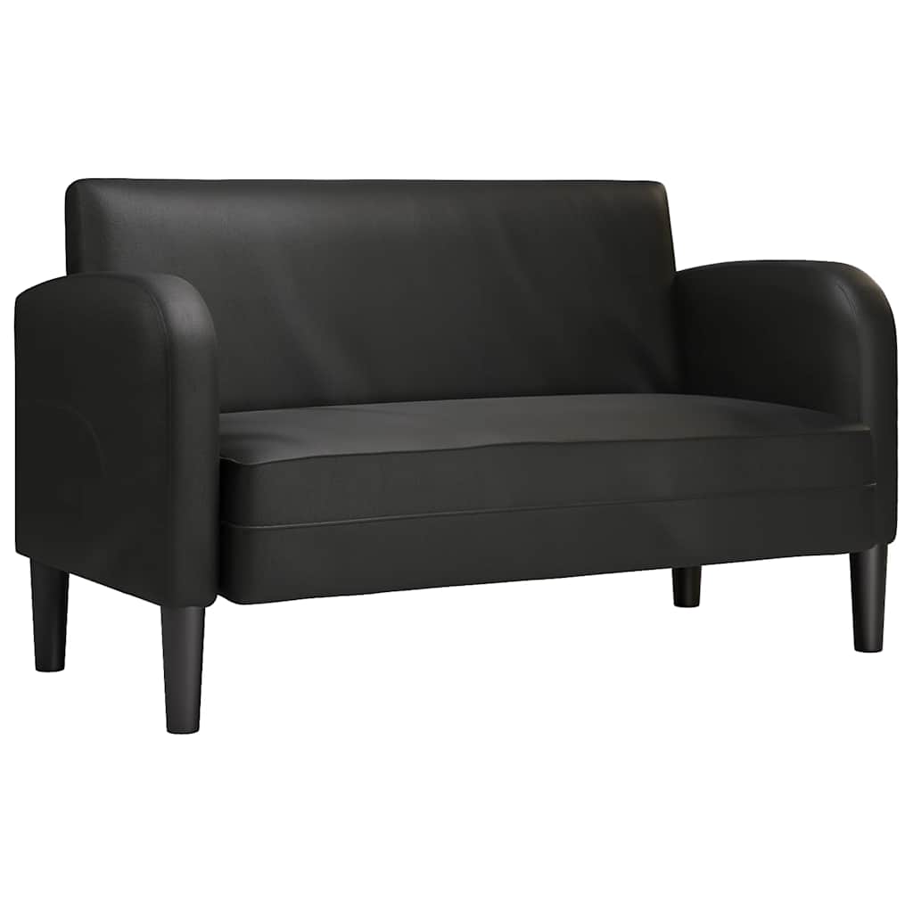 vidaXL Sofá Loveseat de cuero sintética color negro de 110 cm