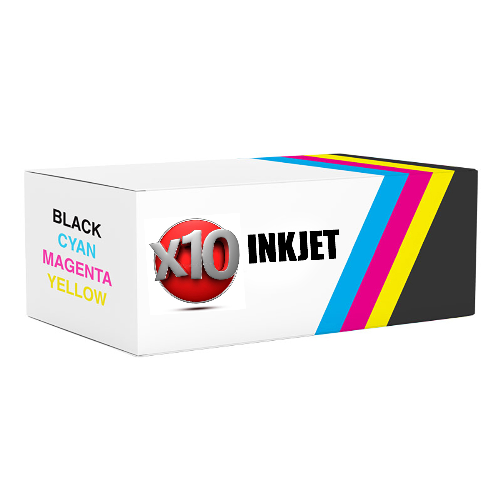 Generico x10 Unidades Pack LC3219 XL Negro 4 Cian 2 Magenta 2 Amarillo 2 / 10 x Color Cartucho de Tinta