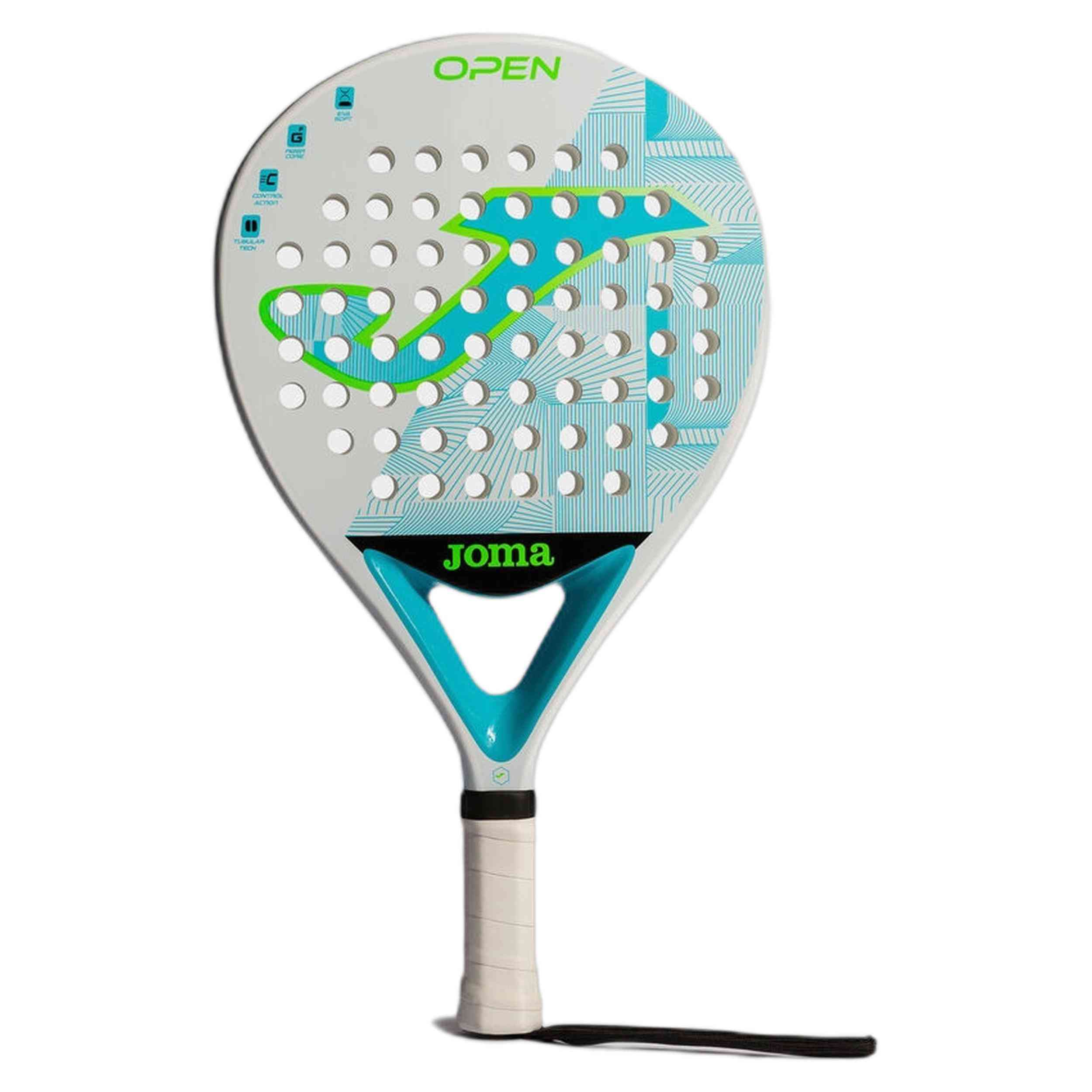 Raqueta Joma modelo Pala De Pádel Open Blanco Turquesa Flúor en color Multicolor