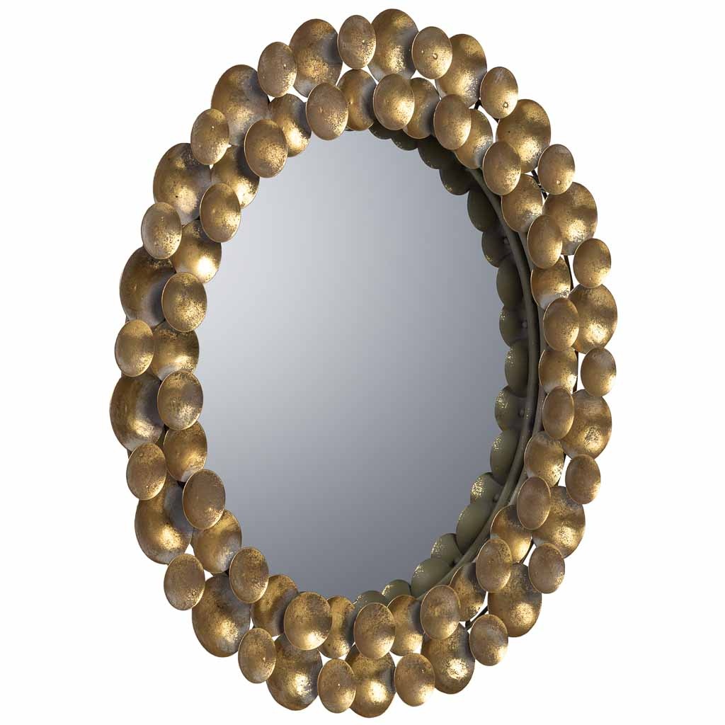 Wonderlust Deco - Espejo de pared de metal 59x59x04h cm Dorado 59x59x04h cm