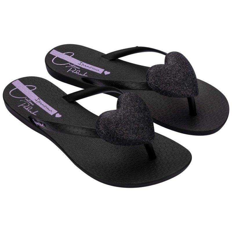 Chanclas de agua mujer IPANEMA IP83907BU132 ESCLAVA BEACH CORAZON BLACK/GLITTER BLAC 38408 26V
