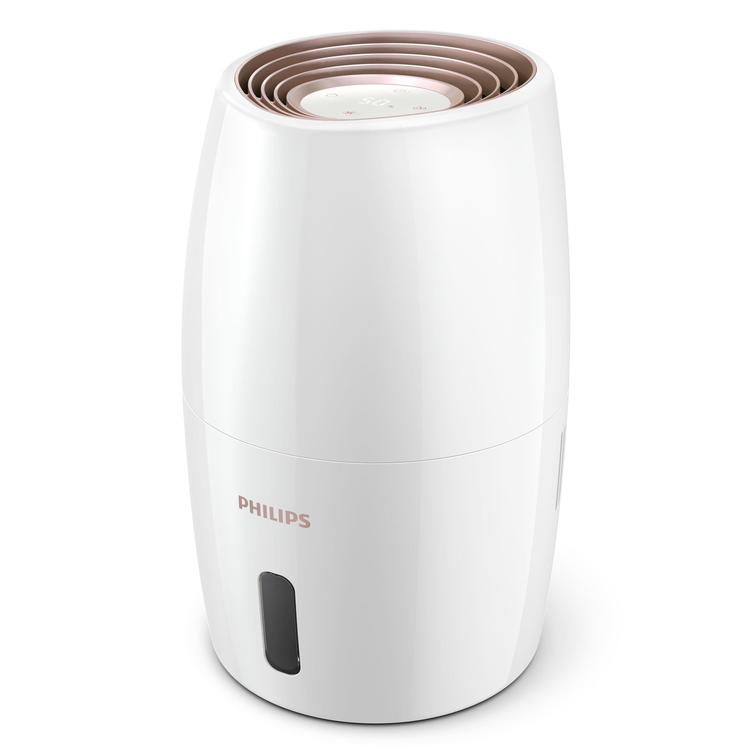Humidificador de Aire Serie 2000 Philips - Ambientador Humidificador para 32 m², NanoCloud, 3 Velocidades, Modo Sueño, Tanque de 2 l (HU2716/10)