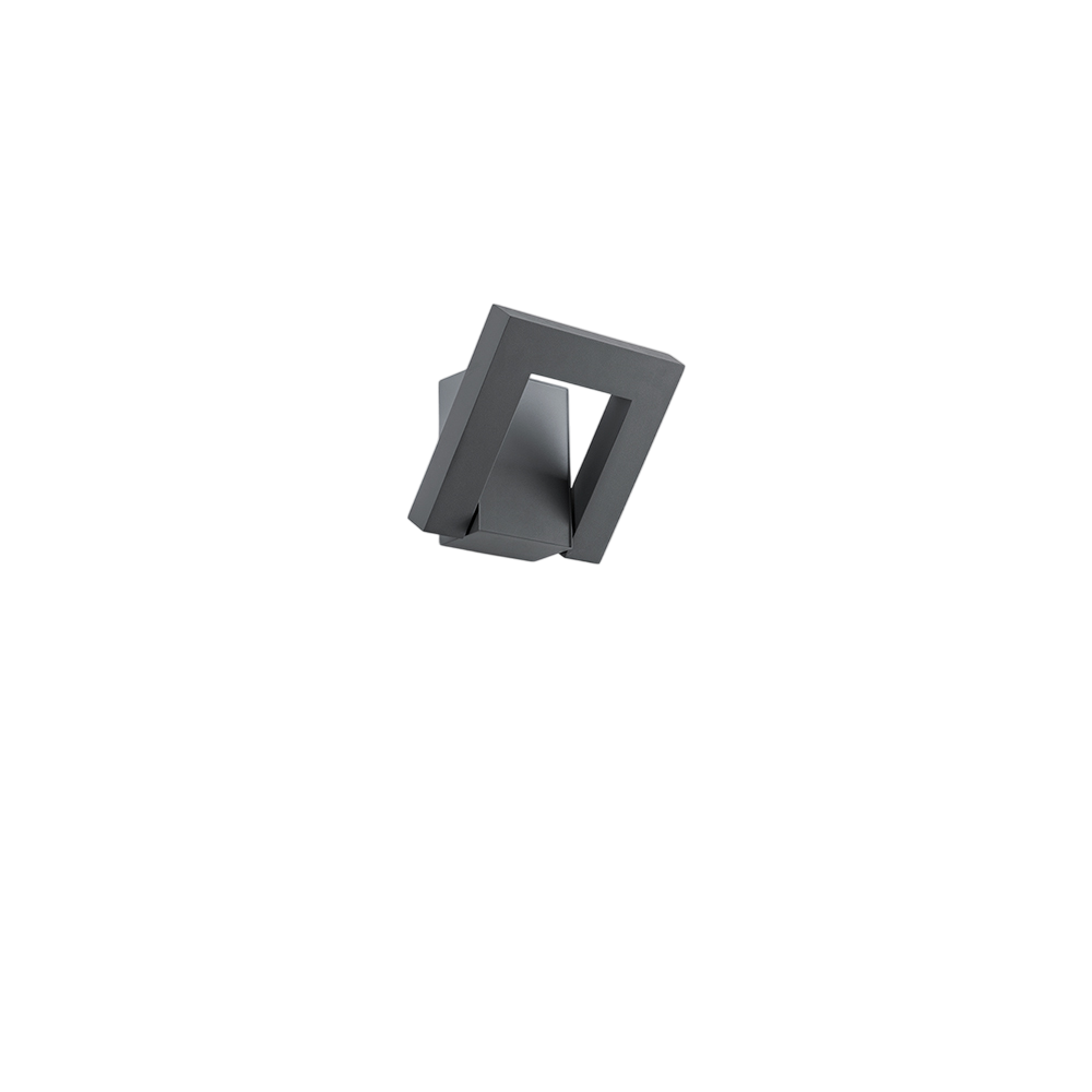 Leva - Aplique LED de pared de 12 W, temperatura de color de 3000 K a 4000 K, ángulo ajustable de 340°, 960 lm, IP54, antracita mate - Perenz