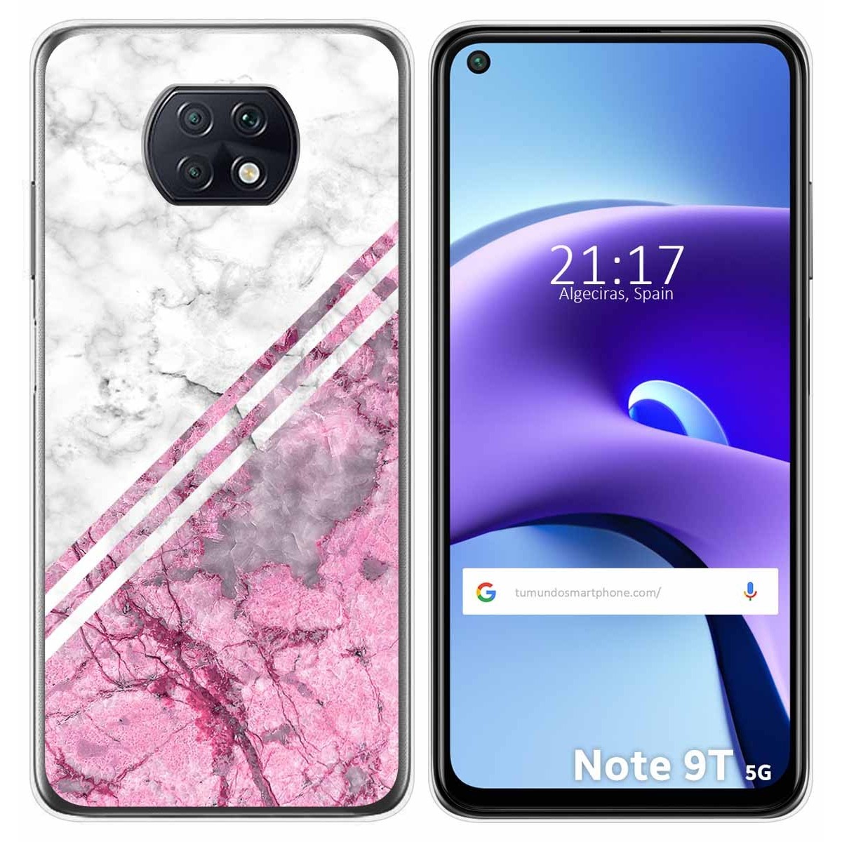 Tumundosmartphone Funda Gel Tpu para Xiaomi Redmi Note 9T 5G diseño Mármol 03 Dibujos