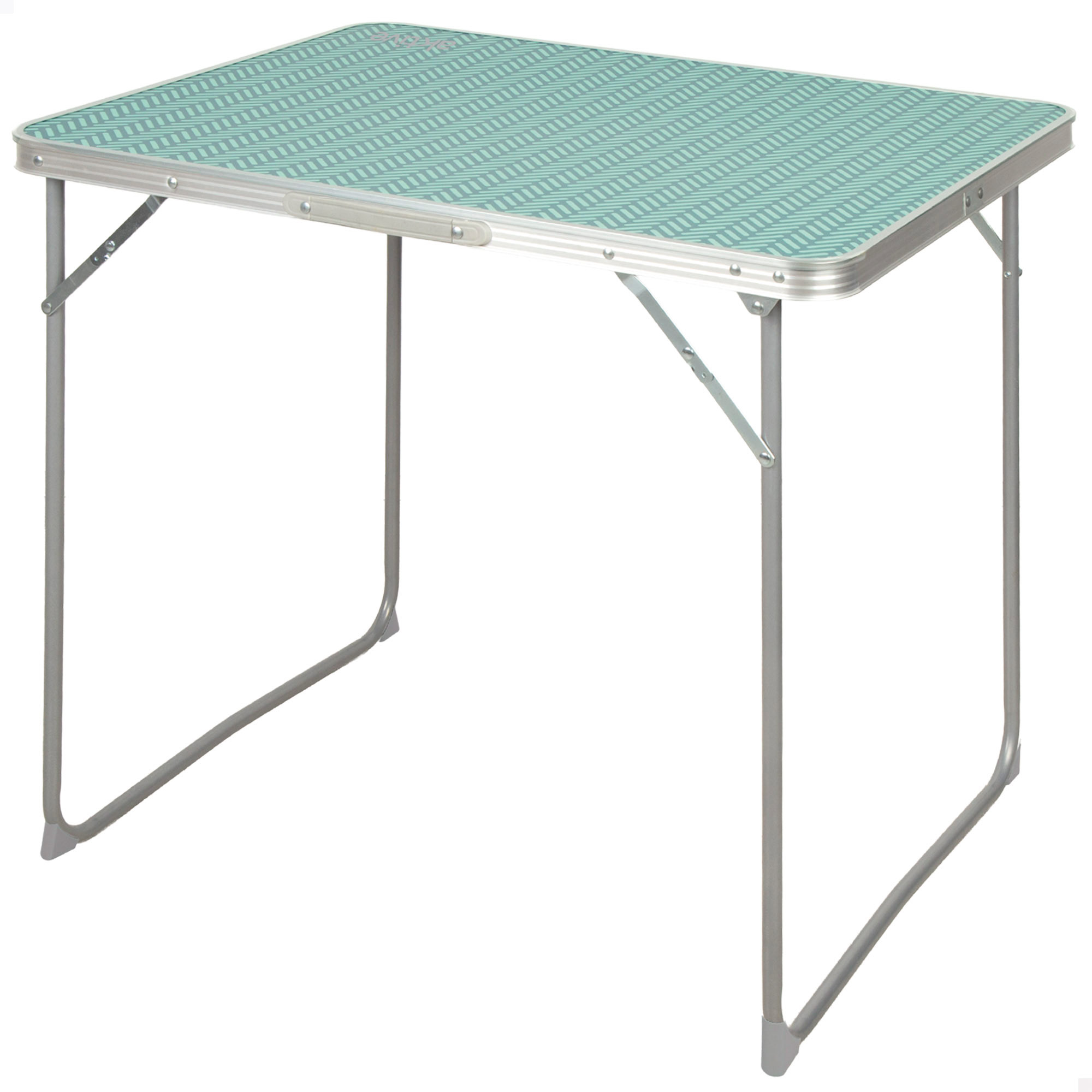 Aktive - Mesa alta plegable, 80x60x70 cm, menta, estructura de aluminio, soporta 30 kg, asa bandolera transporte, de camping, playa, jardín
