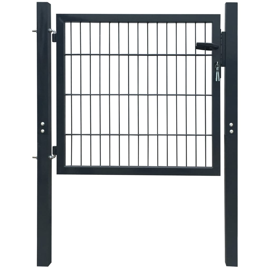 vidaXL Puerta de Valla Metálica Acero 103x150 cm Reja de Jardín Color Antracita,  Verde, y mas