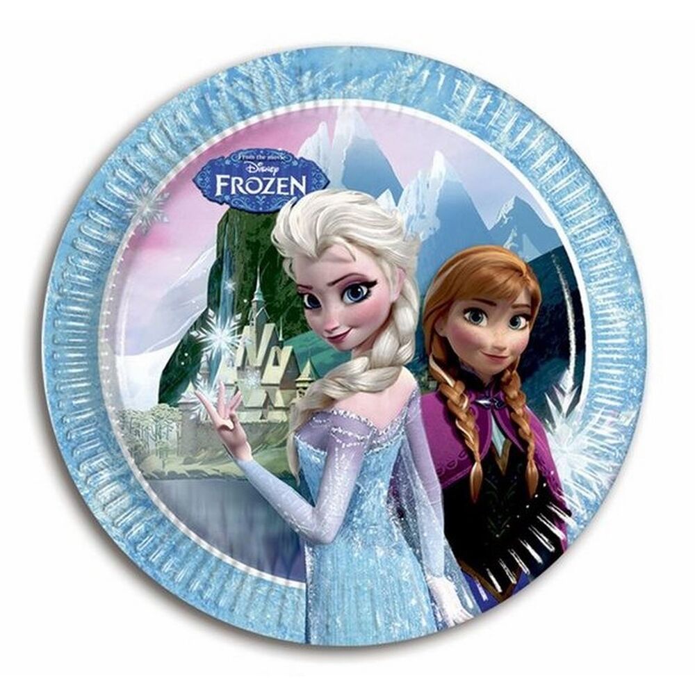 Colorbaby Pack 8 Platos Cartón Resistentes Diseño Frozen 20 Cm