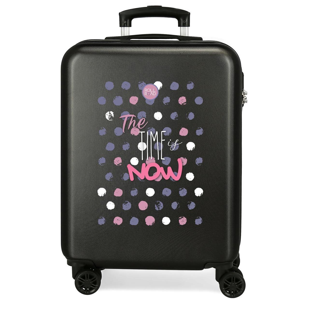 Maleta de cabina Roll road The time is now negro 55x38x20cm