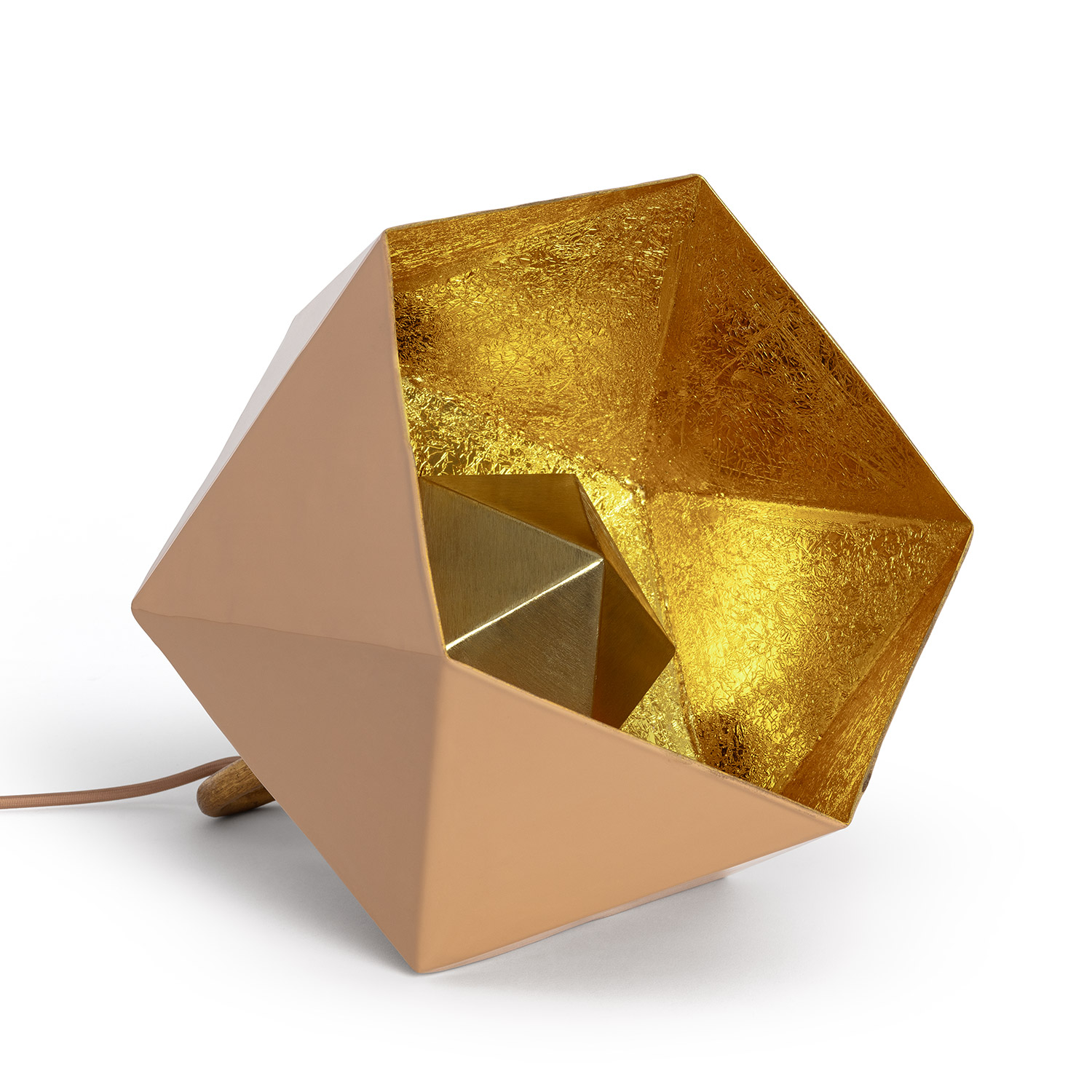 Ledkia Lámpara de Mesa Metal Gold Elia Beige