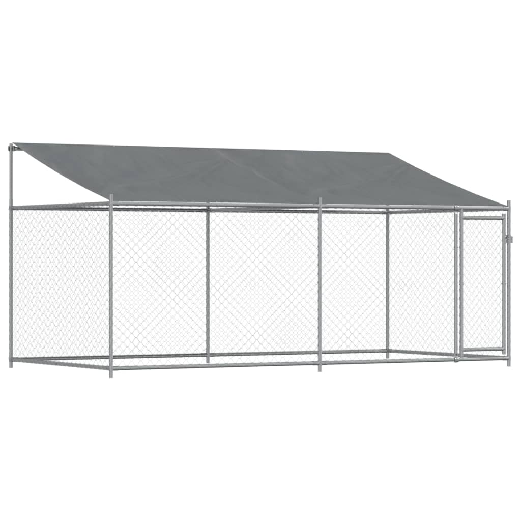 vidaXL Jaula de Perros Techo y Puerta Caseta Perrera Acero Galvanizado Gris Dimensiones 2 x 2 x 2 m,  4 x 2 x 2 m,  6 x 2 x 2 m y mas