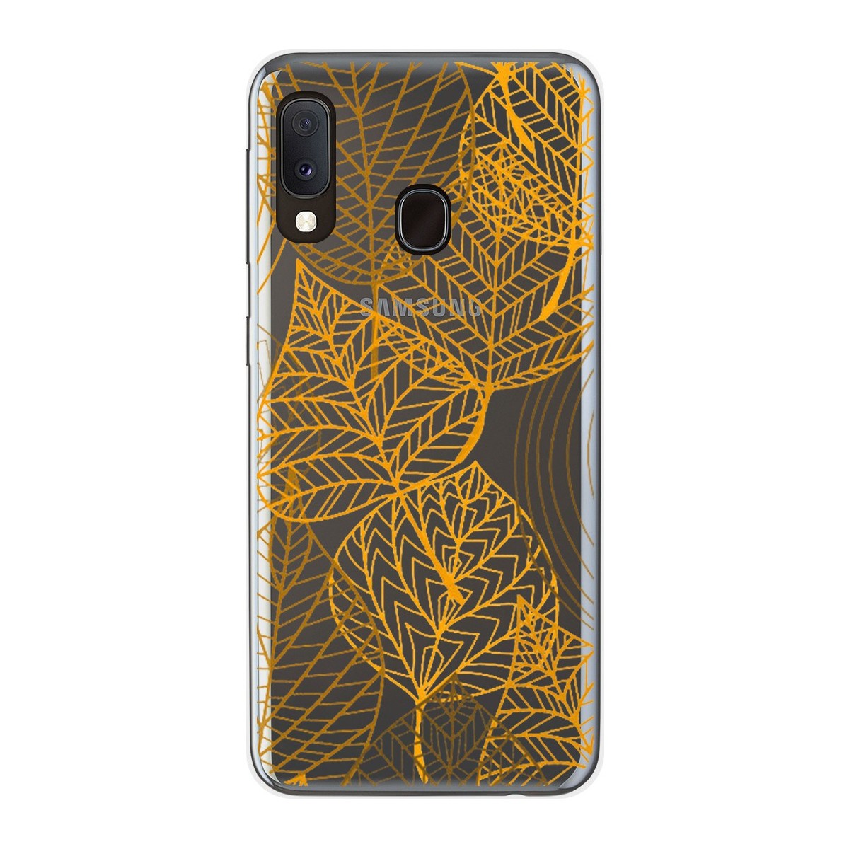 Tumundosmartphone Funda Gel Transparente para Samsung Galaxy A20e 5.8 diseño Hojas Dibujos