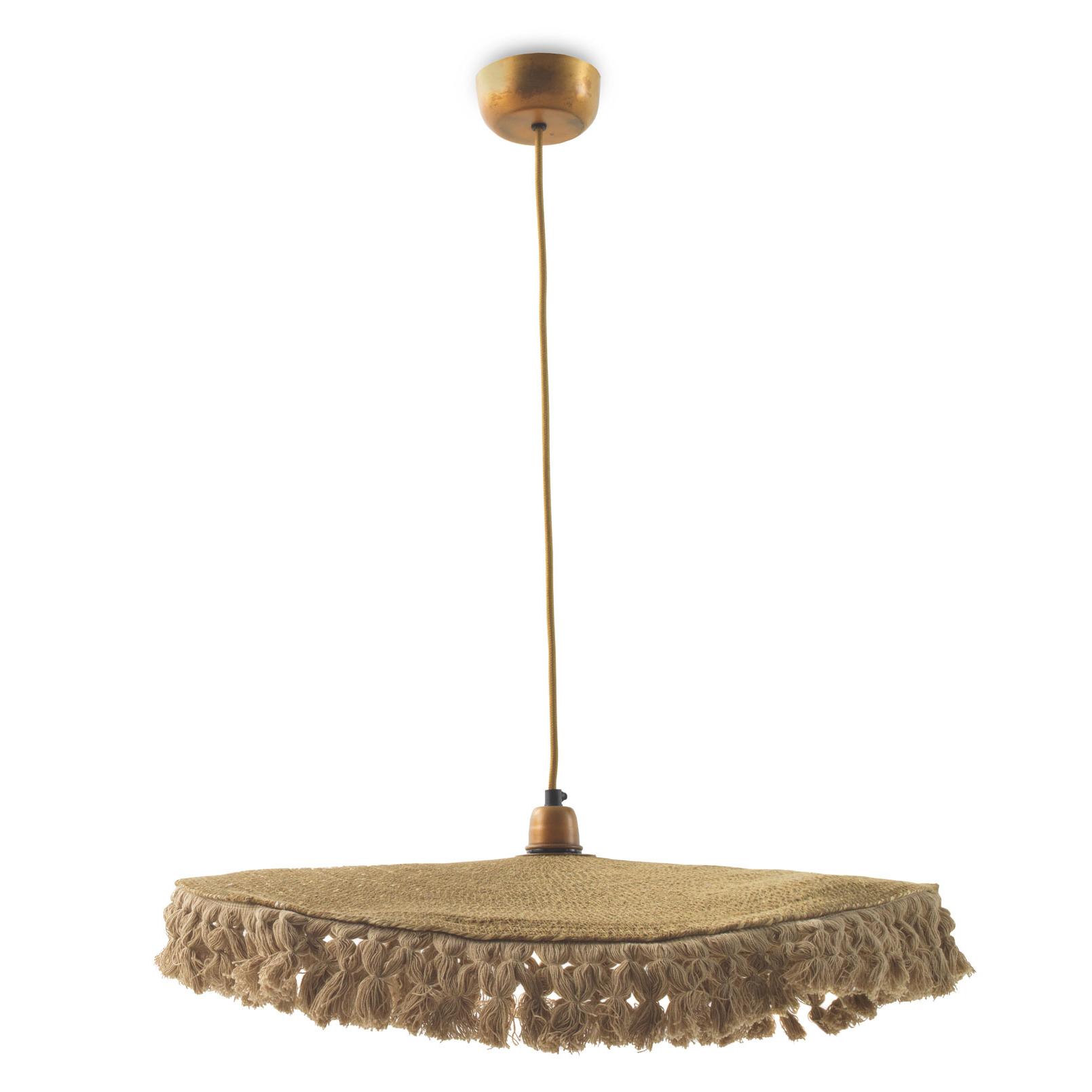 Lampara De Techo De Fibra Natural Trenzada Con Flecos El mejor complemento para tu hogar.