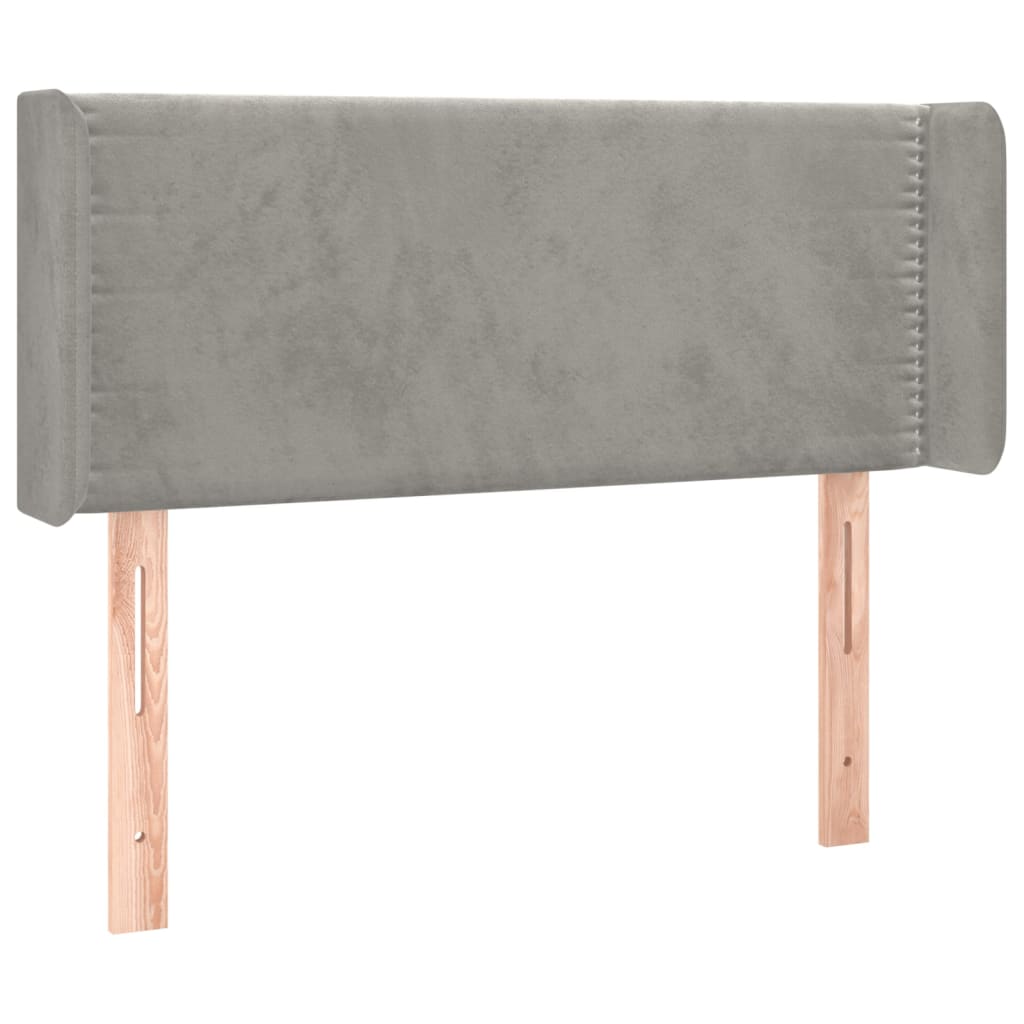vidaXL Cabecero con LED de terciopelo gris claro 103x16x78/88 cm