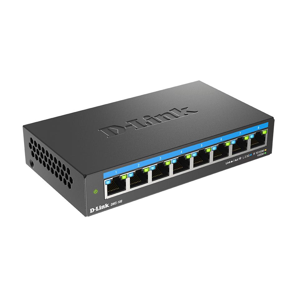 D-Link DMS-108 No administrado 2.5G Ethernet (100/1000/2500) Negro