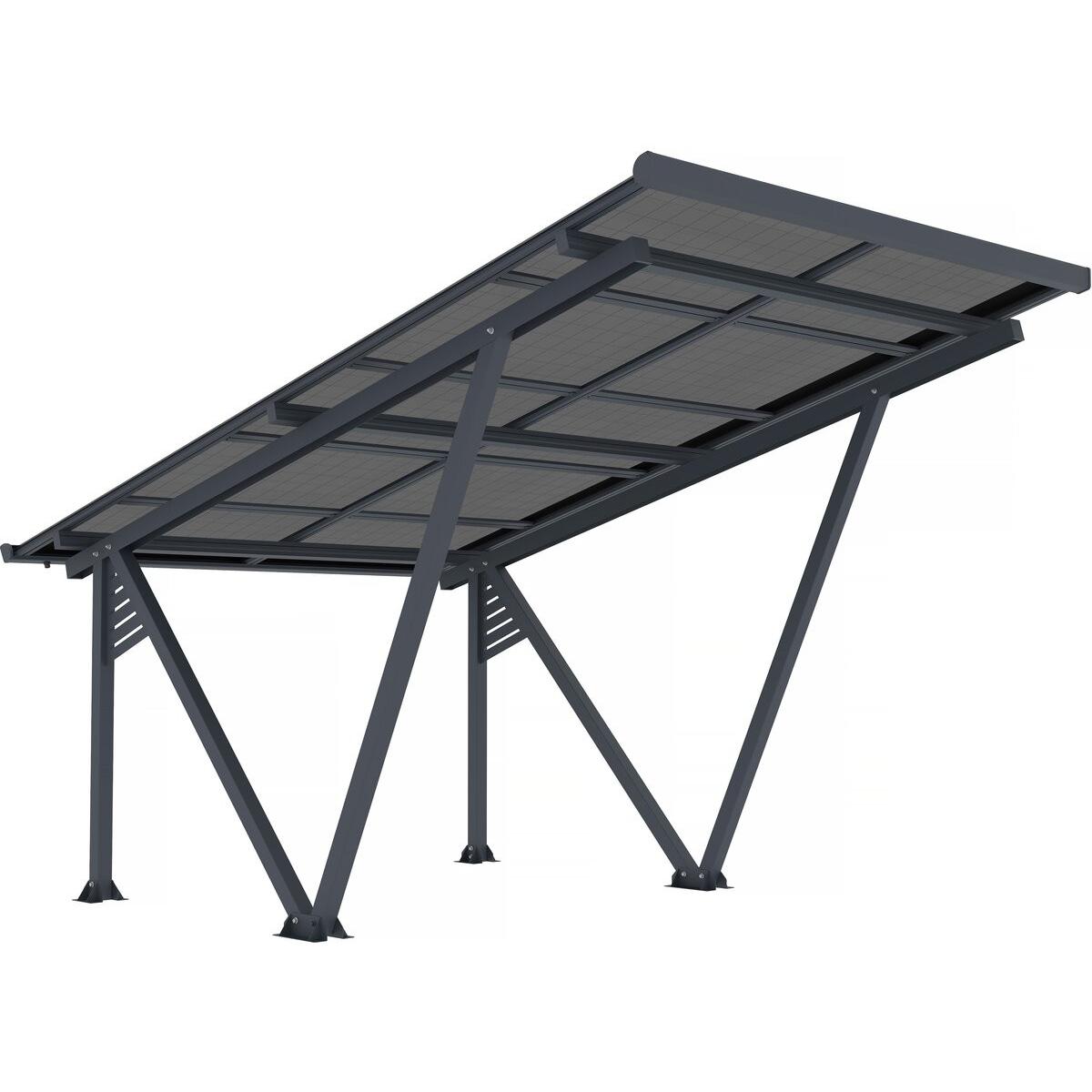 Habitat y Jardin - Cochera solar con paneles fotovoltaicos - 366 x 575 x 366 cm - Gris - 4,1 kW