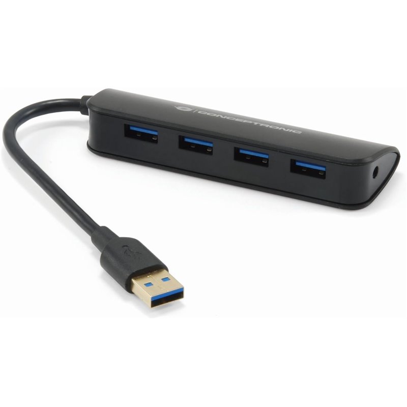 Hub conceptronic usb 4 puertos usb 3.0 pocked black