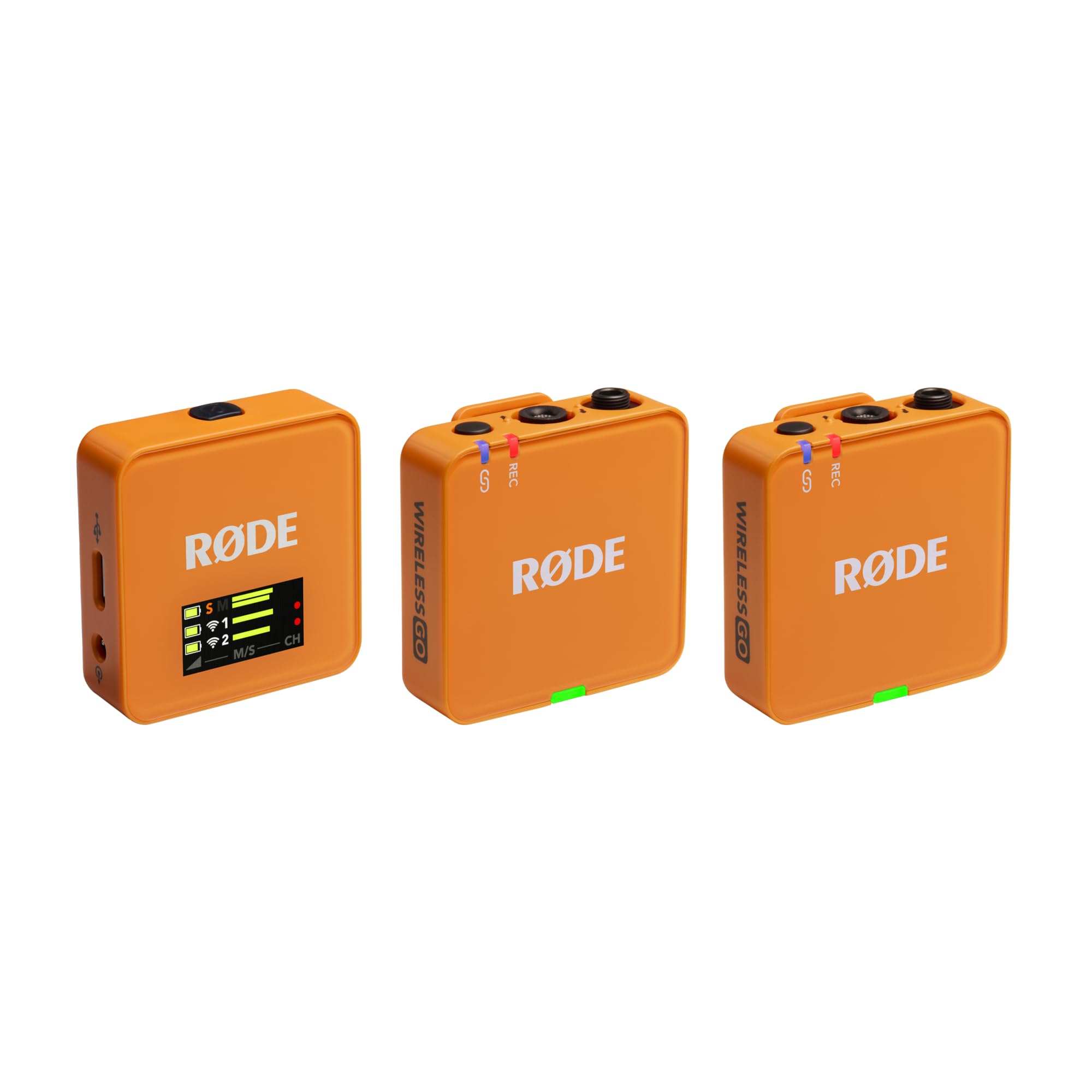RØDE Wireless GO (Gen 3) – Micrófono inalámbrico compacto – Audio prístino, grabación en 32 bits de punto flotante, control automático de nivel, para teléfonos, cámaras y computadoras (Naranja)