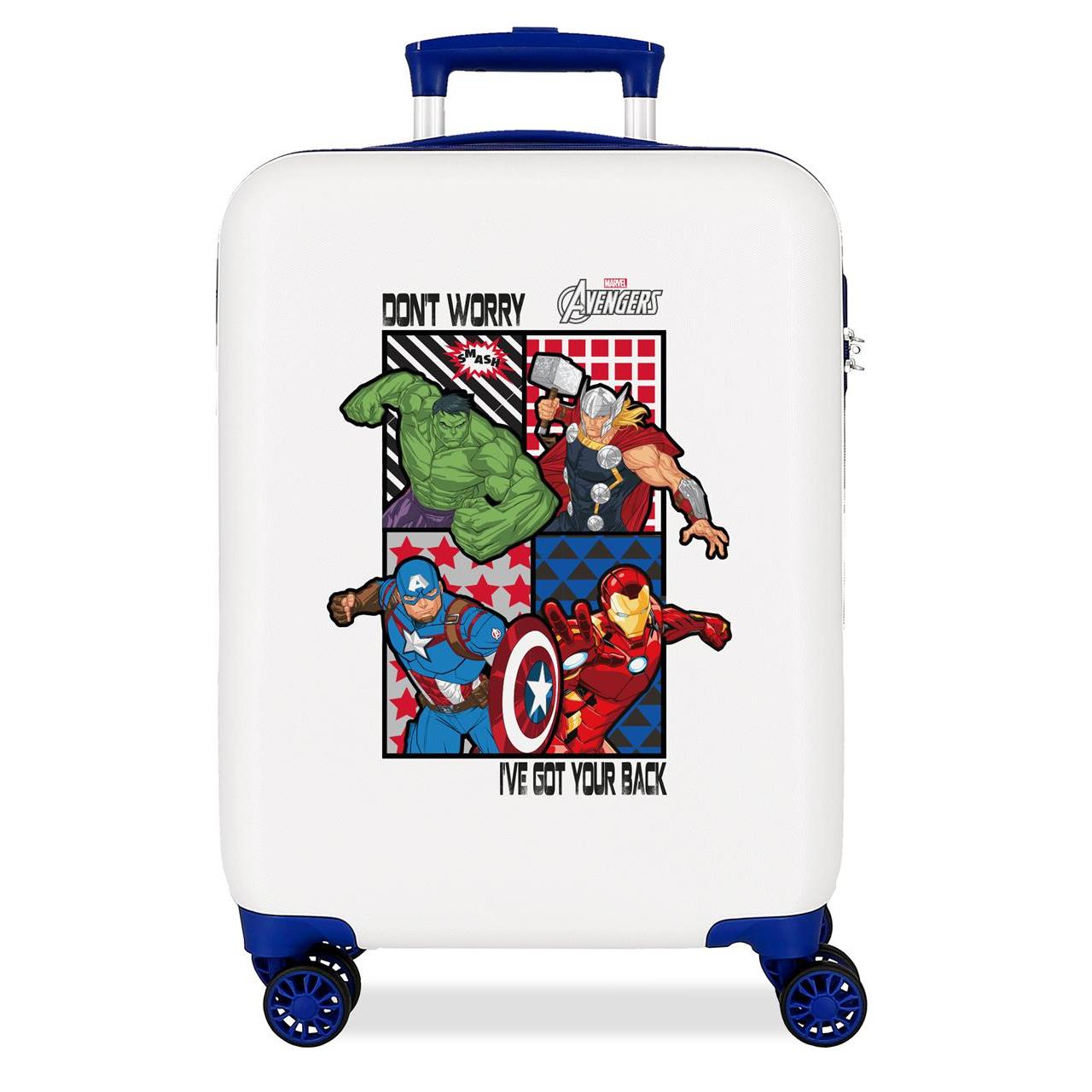 Maleta de cabina Marvel All avengers ABS con capacidad de 41,8L Blanco
