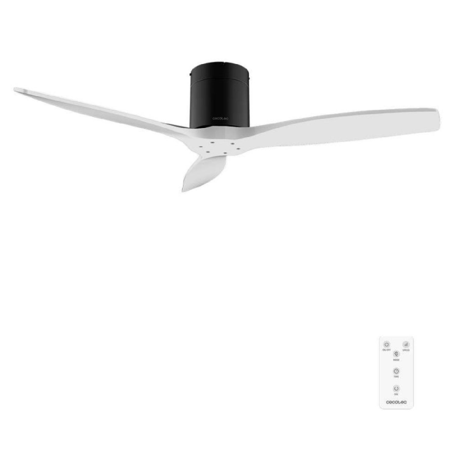 Cecotec Ventilador de Techo con Mando a Distancia de 52" EnergySilence Aero 5400 Classic Black&White. Motor DC 40W, 3 Aspas