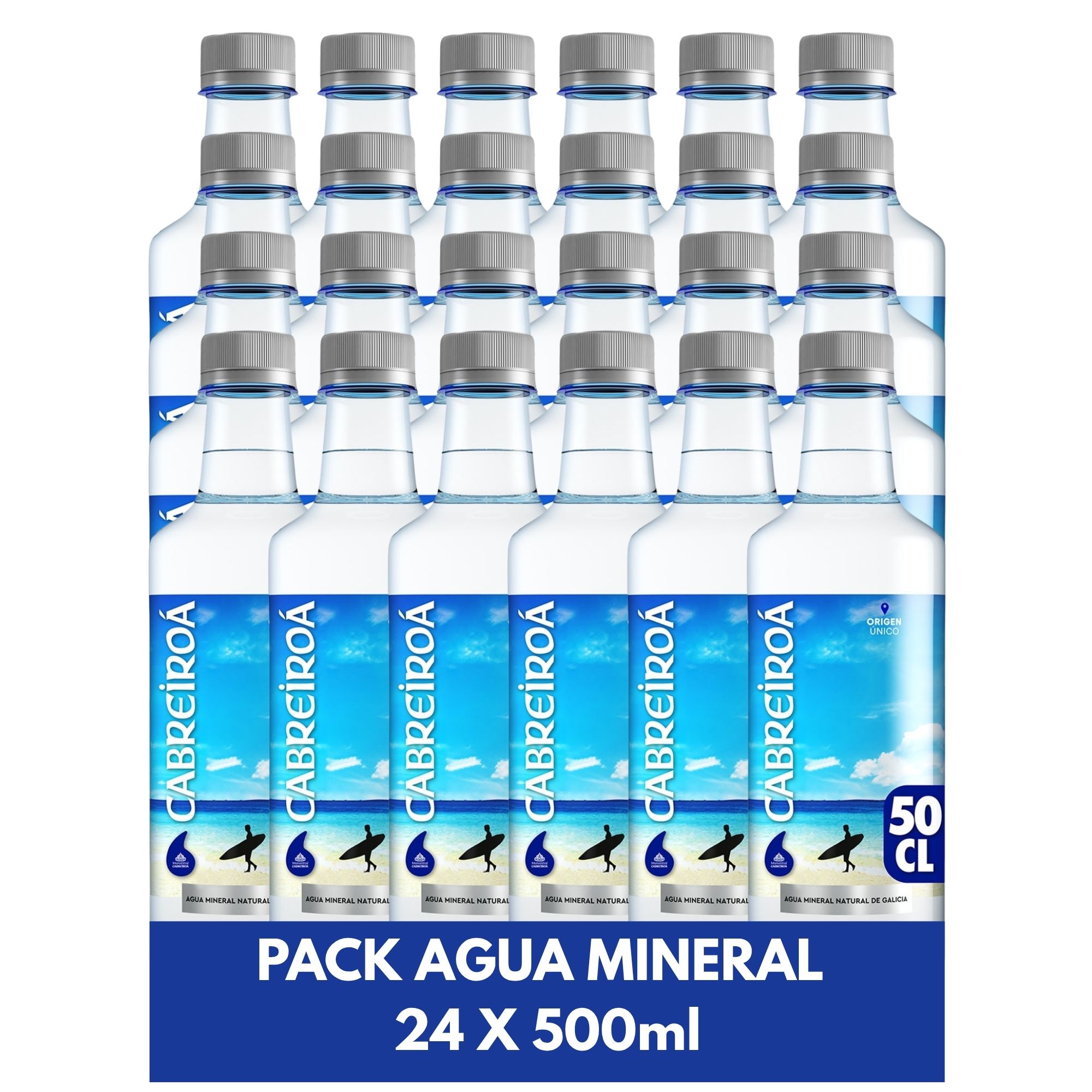 Agua Mineral Cabreiroá - Pack 24 Botellas de 50 cl - Agua Mineral Natural Cabreiroa