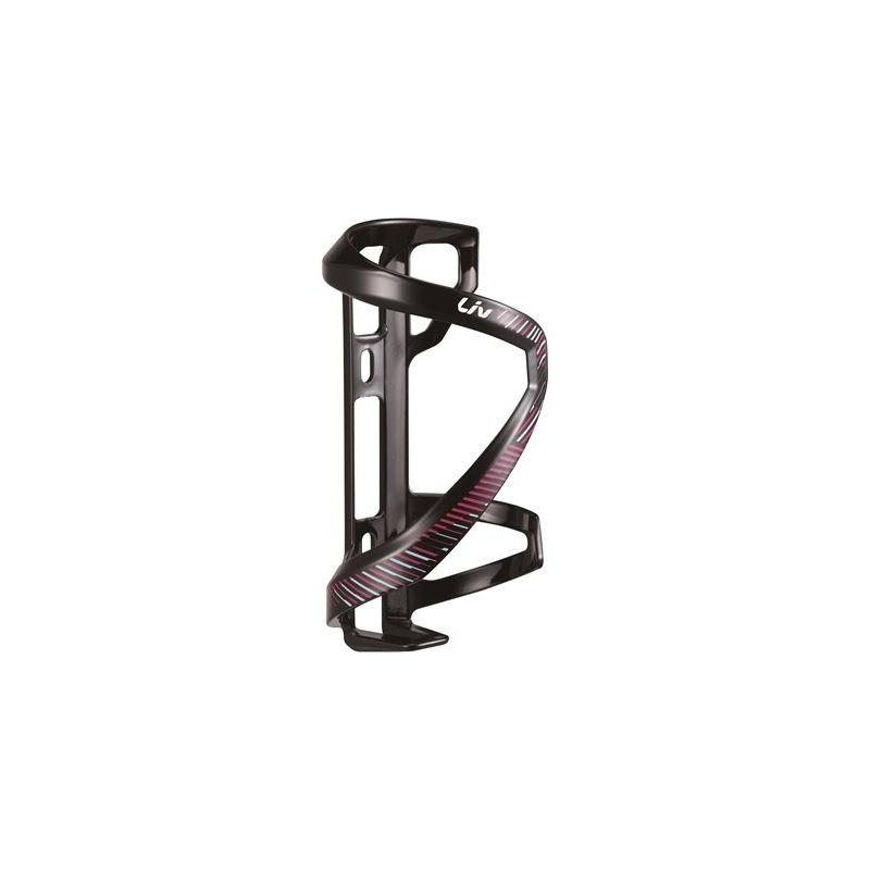 Liv Portabidon Airway Sport Salida Izquierda para bicicleta, ligero de solo 41 g con diseño seguro que evita derrames, ideal para cuadros pequeños o todoterreno, color negro/violeta