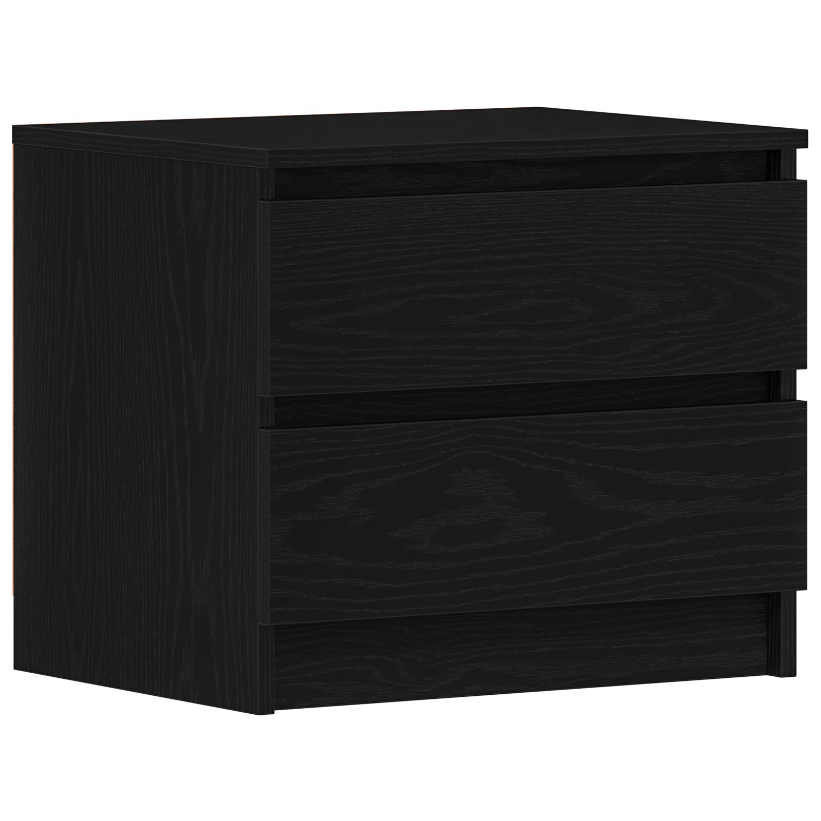 Mesita de noche vidaXL Negro Roble 50x40x43,5 cm Madera