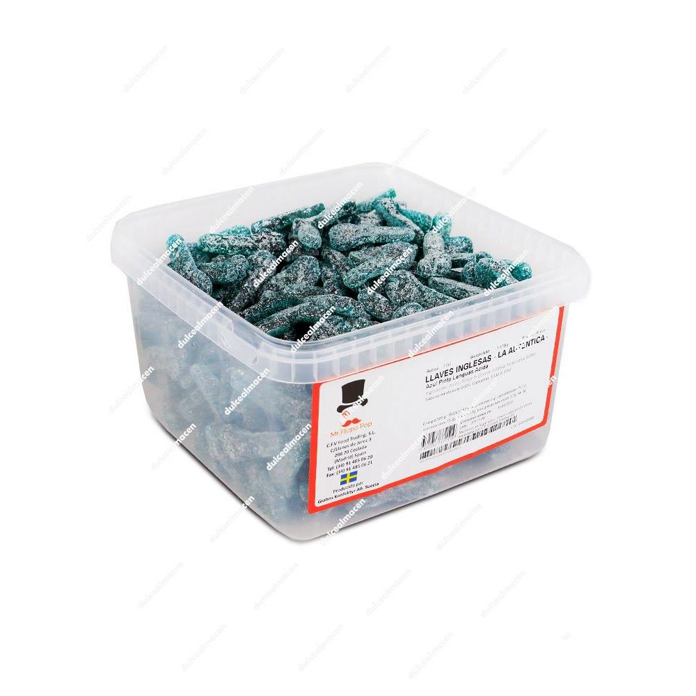Vidal CFV Llaves Azules Pintalenguas 290 uds - Caramelos Ácidos Sin Gluten - Efecto Pintalenguas Azul