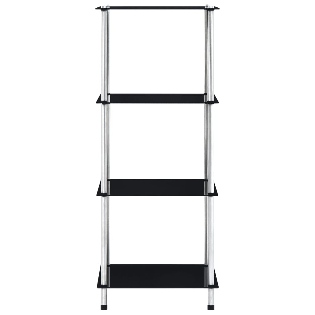 Vidaxl Estantería de Cristal Templado 4 Niveles 40x40x100 Cm Transparente/Negro