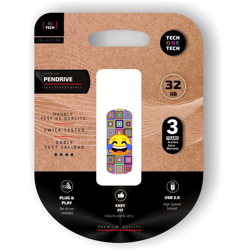 Techonetech clip tech emoji me parto memoria usb 2.0 32gb (pendrive)