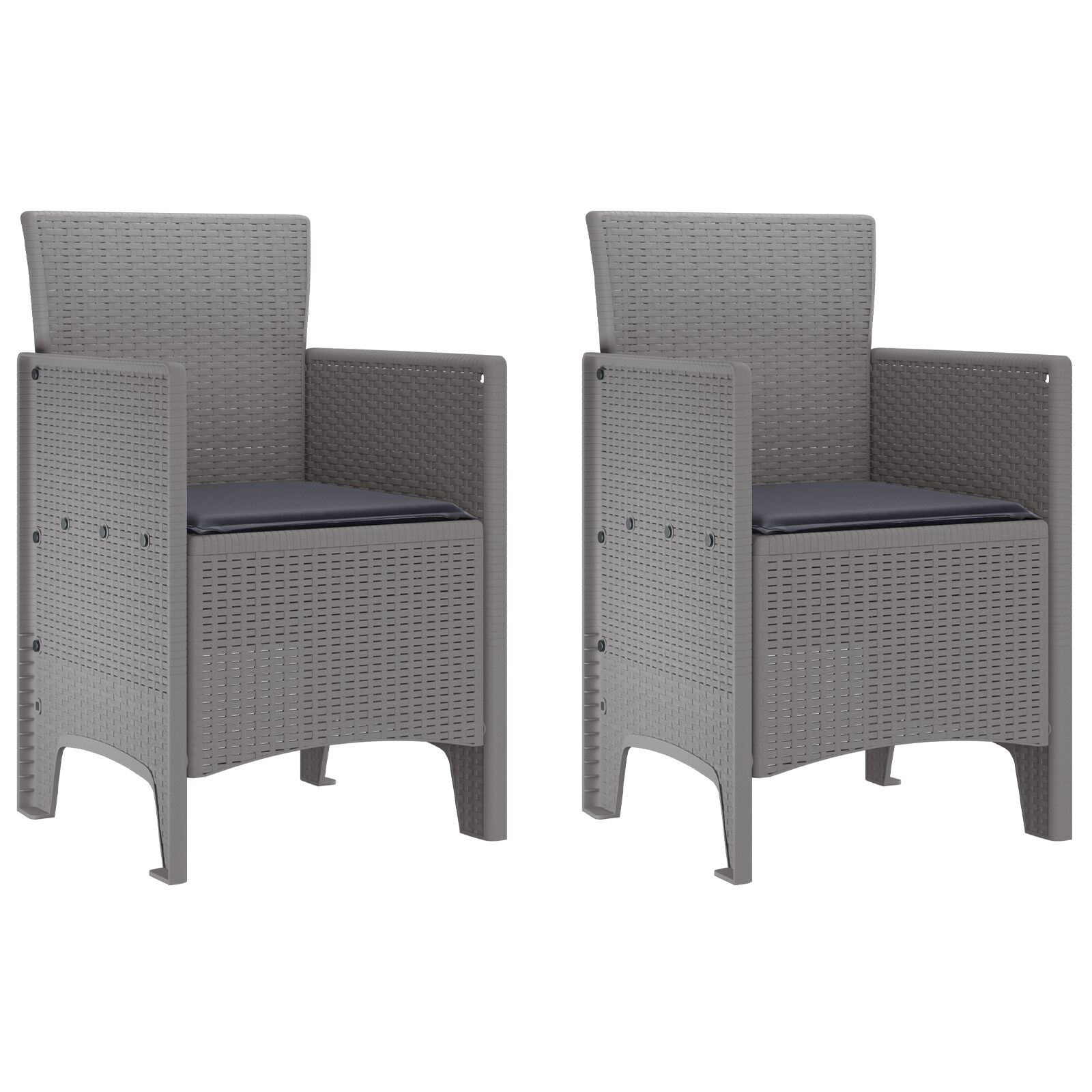 Silla de Jardín vidaXL Juego de 2 Gris Claro, Antracita Polipropileno