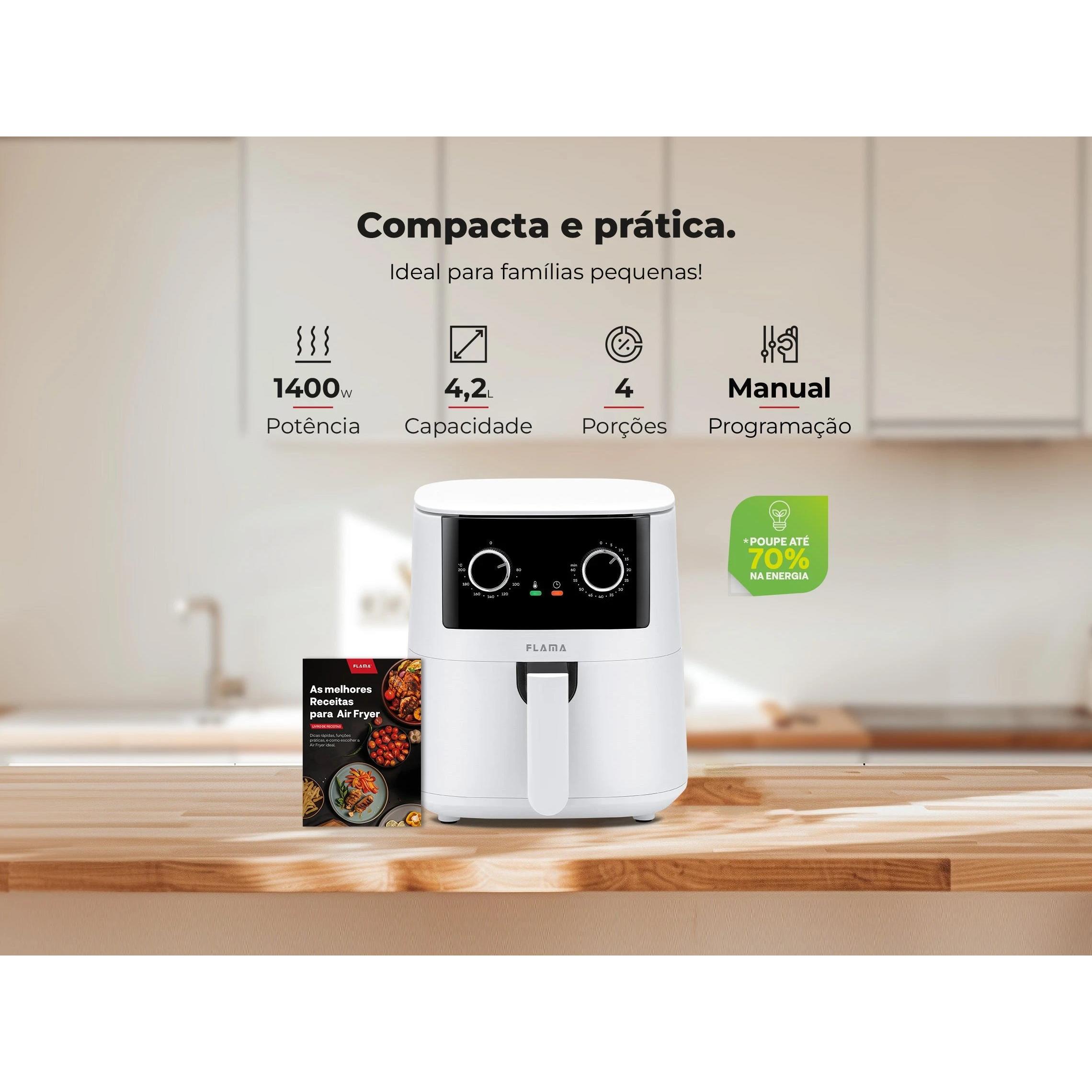 Freidora de aceite Flama 645FL | 4,2L, 1400W, Blanca