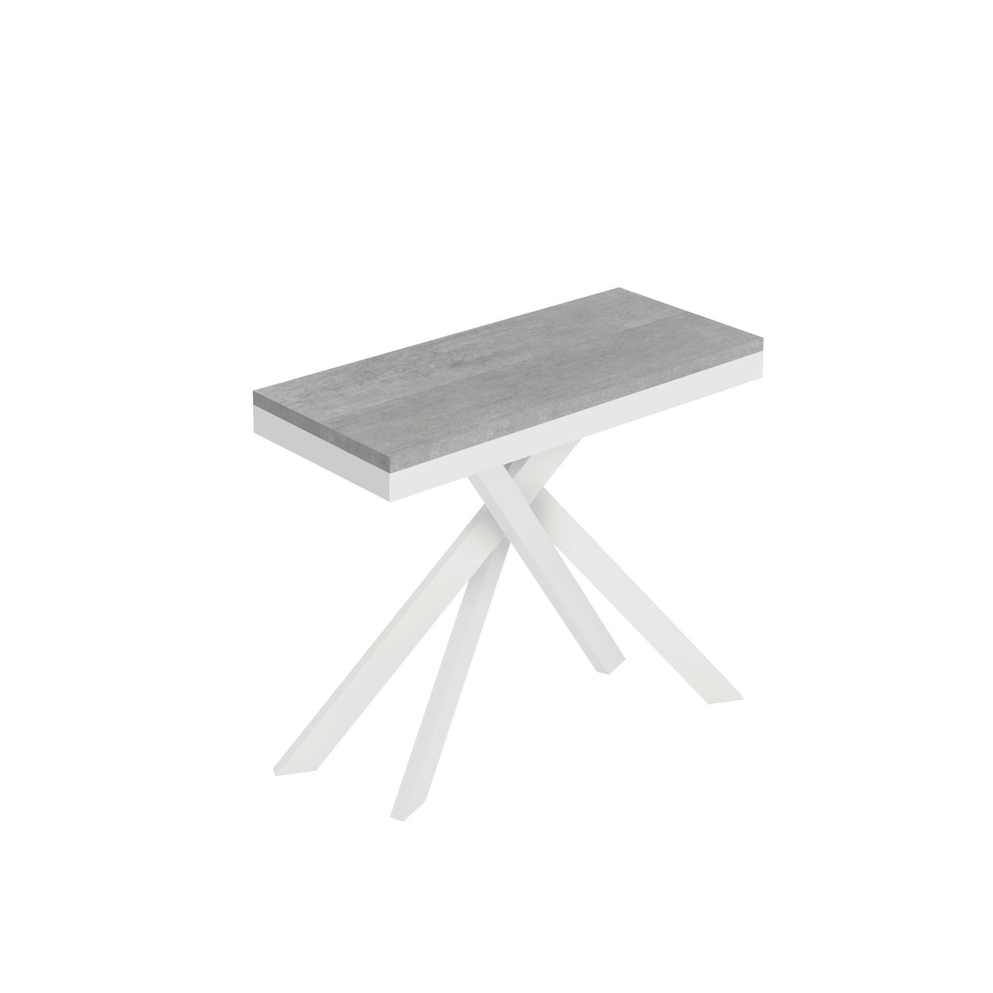 Consola extensible 90x40/300 cm Saki Evolution estructura blanca cemento - Itamoby