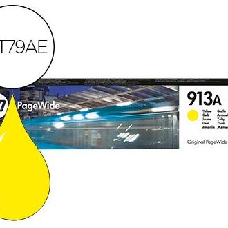 Liderpapel Cartucho de Tinta Amarillo Ink-jet HP Jet 913A Pagewide 352/377/452/477/P55250/P57750 - 3000 Páginas