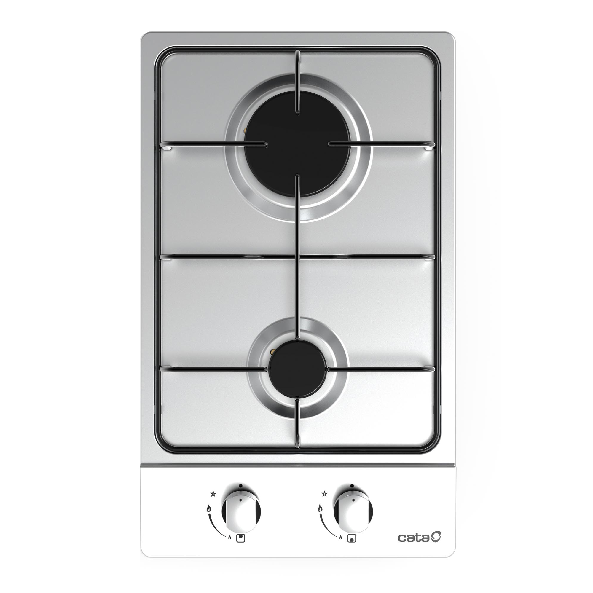 Cata Placa Gas Natural Inyectores Gas Incluidos Butano Encendido Electrónico Integrado Mando Parrillas Esmaltadas  Válvulas Seguridad Potencia 4 kW Cocina Gas Natural Color Gris Acero Inoxidable