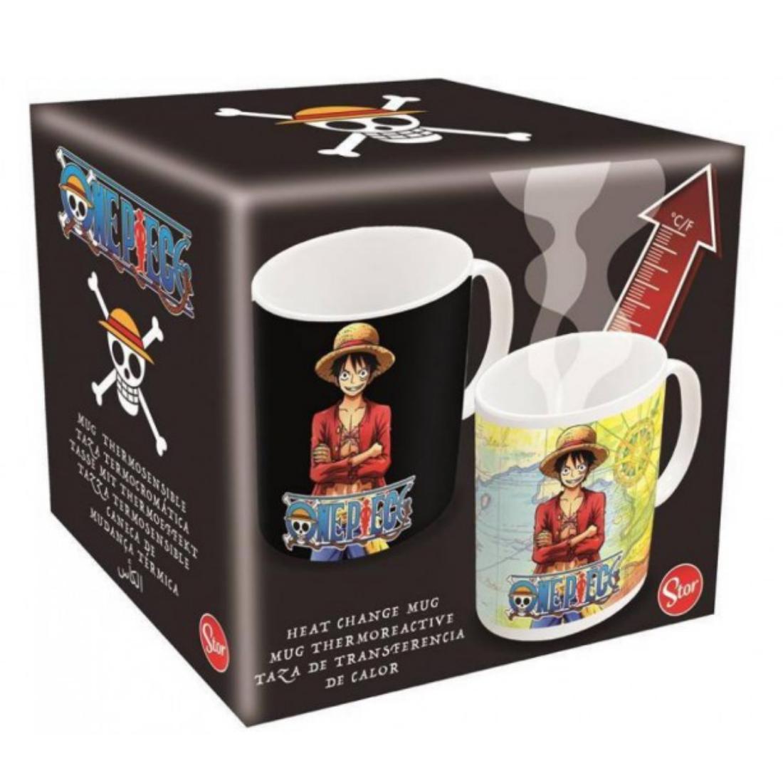 Taza Stor Mug Cerámica Térmica One Piece Luffy Mágica Cambia de Color 325ml