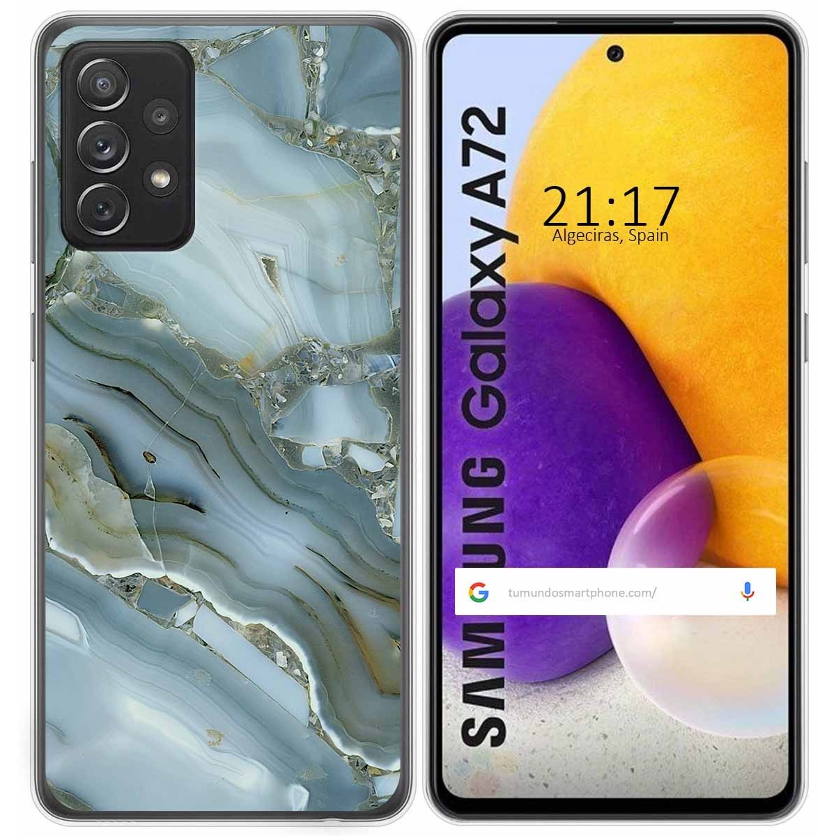 Tumundosmartphone Funda Gel Tpu para Samsung Galaxy A72 diseño Mármol 09 Dibujos