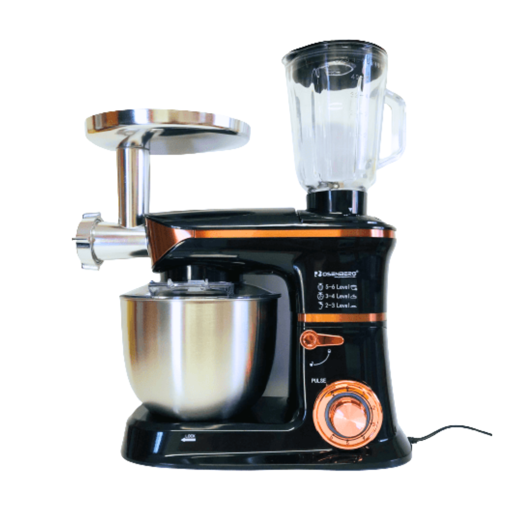 Robot Amasadora batidora de cocina Rosenberg 5 litros/2000w/3 en 1. Licuadora, picadora de carne. Amasa, bate y mezcla