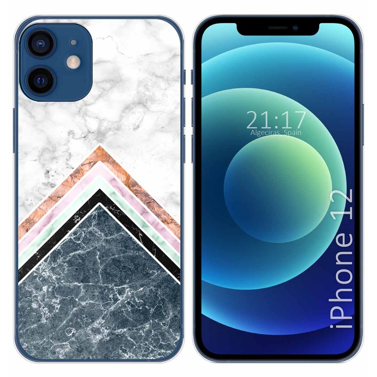 Tumundosmartphone Funda Gel Tpu para Iphone 12 / 12 Pro (6.1) diseño Mármol 05 Dibujos