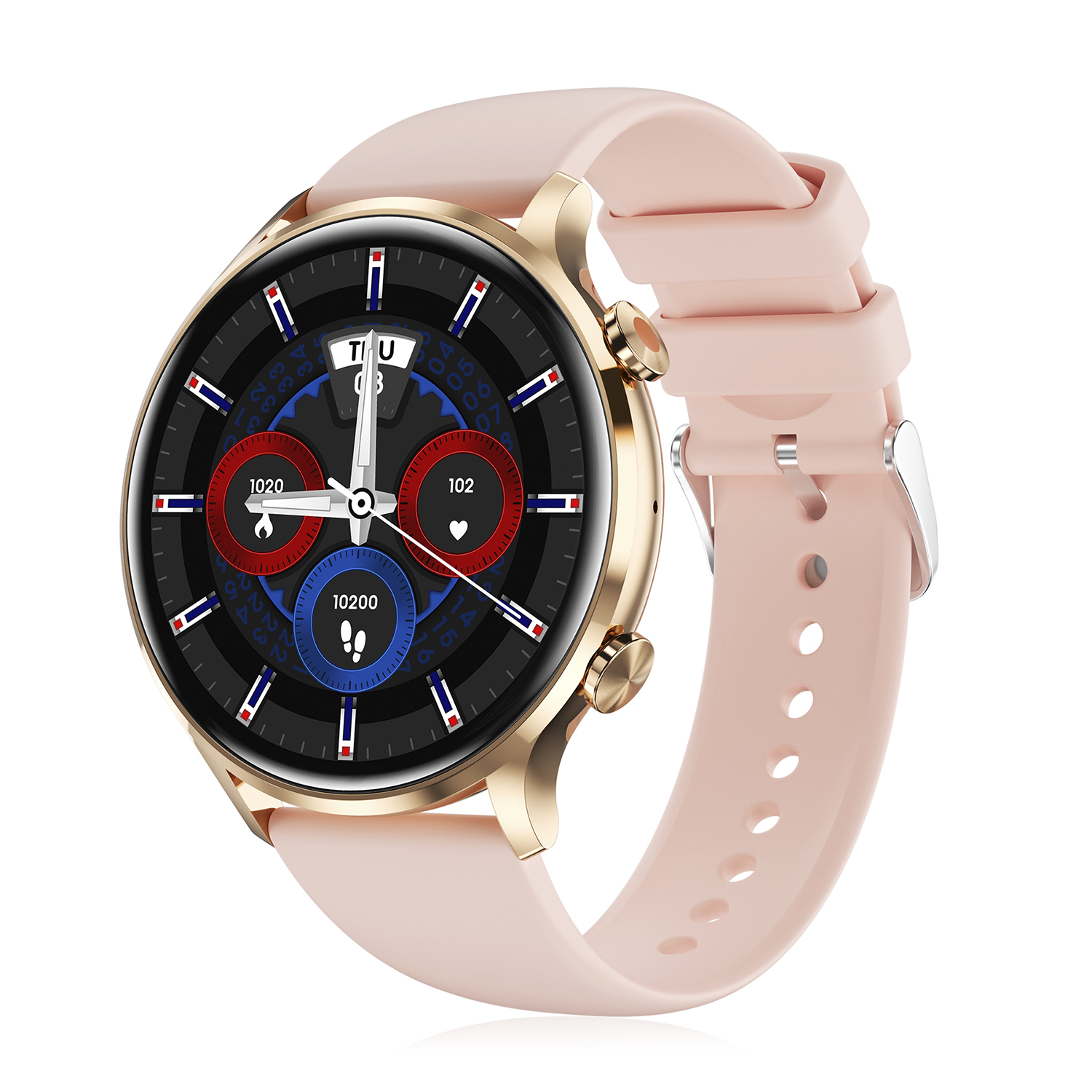 DAM. Smartwatch QS40 con llamadas Bluetooth, notificaciones push. Múltiples modos deportivos, mediciones de salud. 4,4x1,05x3,7cm