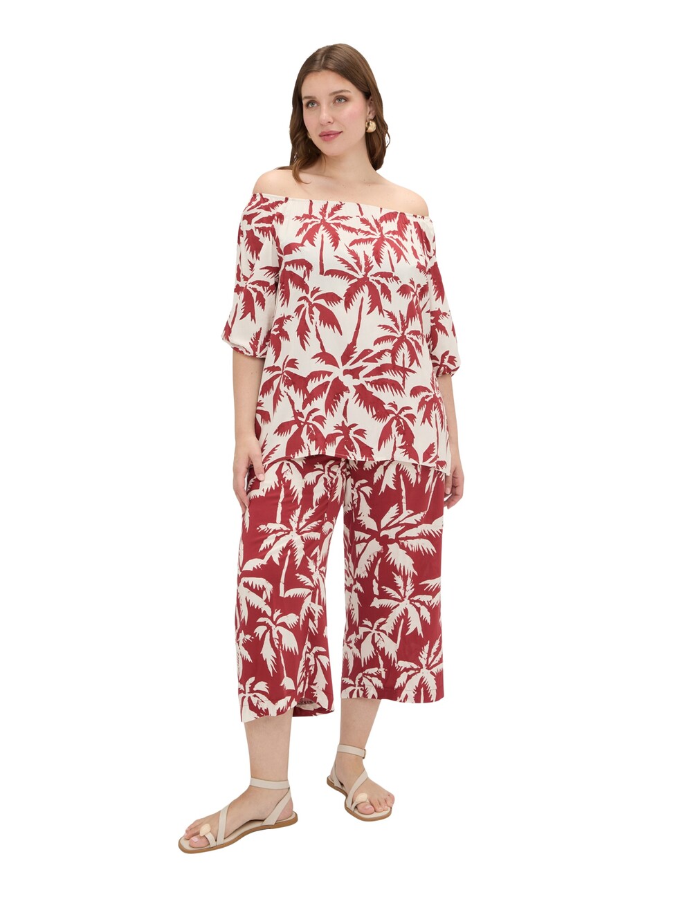 Fiorella Rubino - Blusa off-shoulder con estampado