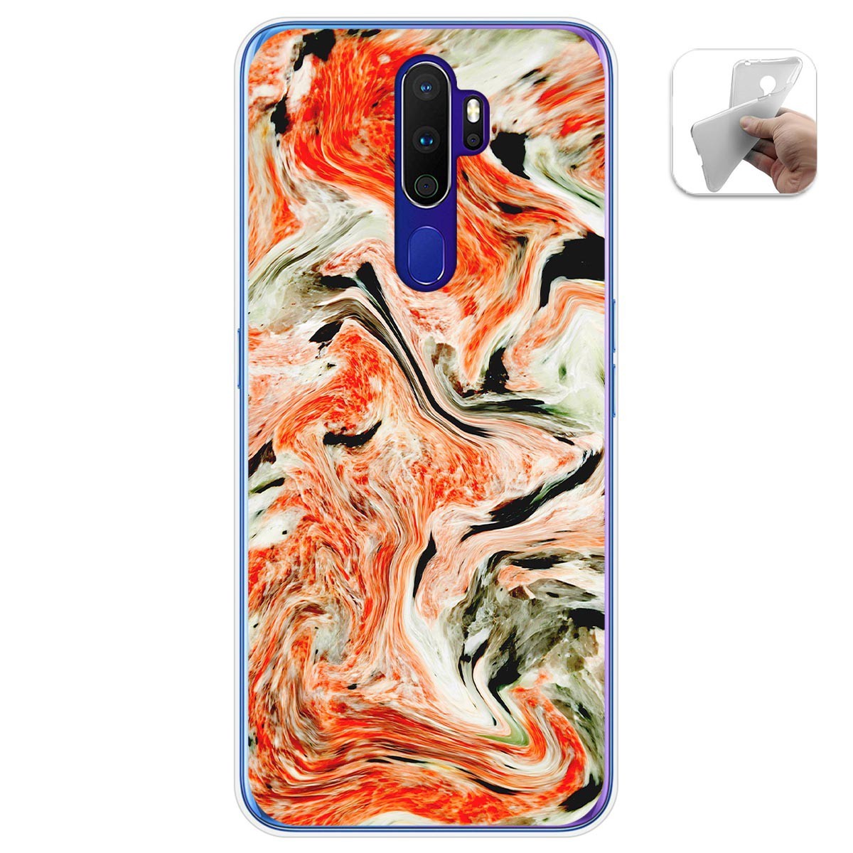 Tumundosmartphone Funda Gel Tpu para Oppo A9 2020 diseño Mármol 12 Dibujos