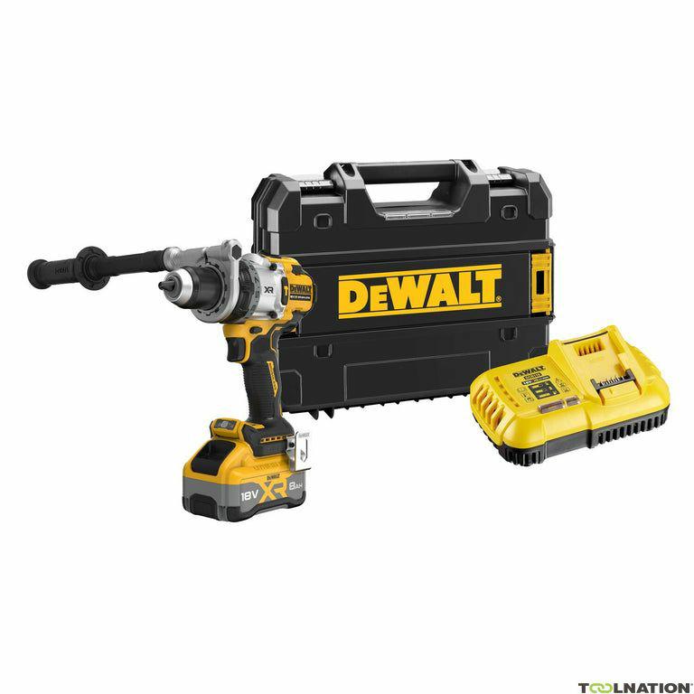 Atornillador de impacto DEWALT DCD1007WW1T, 18V, 169 Nm, 1x 8,0Ah Powerstack, diseño compacto, TSTAK, ideal para trabajos profesionales en construcción y reformas