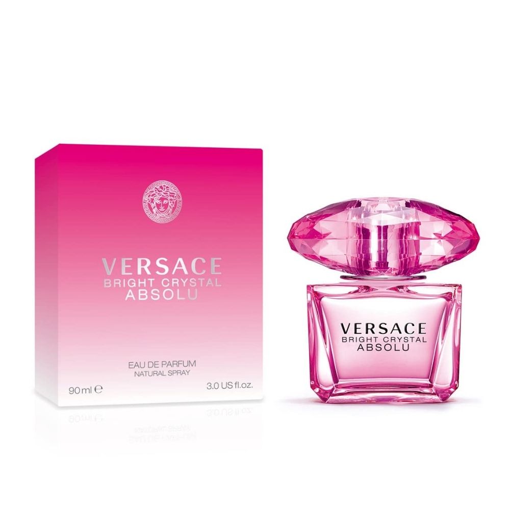 Versace - Bright Crystal Absolu Eau de Parfum 90 Ml. - Agua de perfume 90 Ml. para mujer. Floral, Frutal, Luminoso e Intenso.
