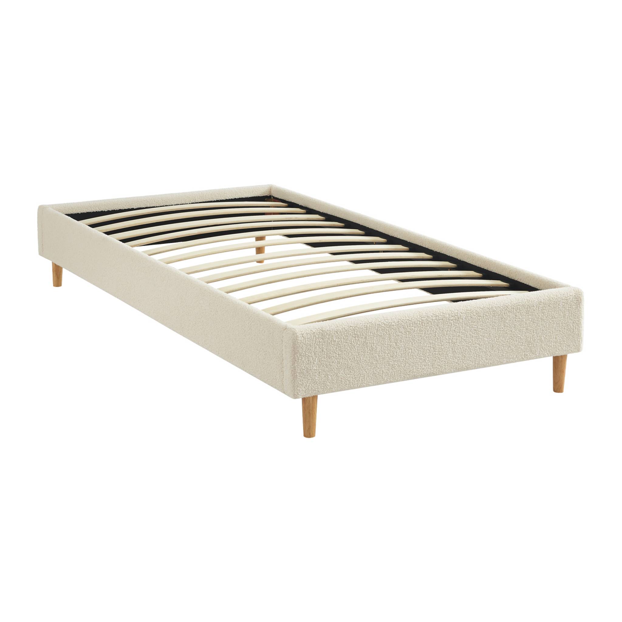 Cama con somier, acabado borreguito