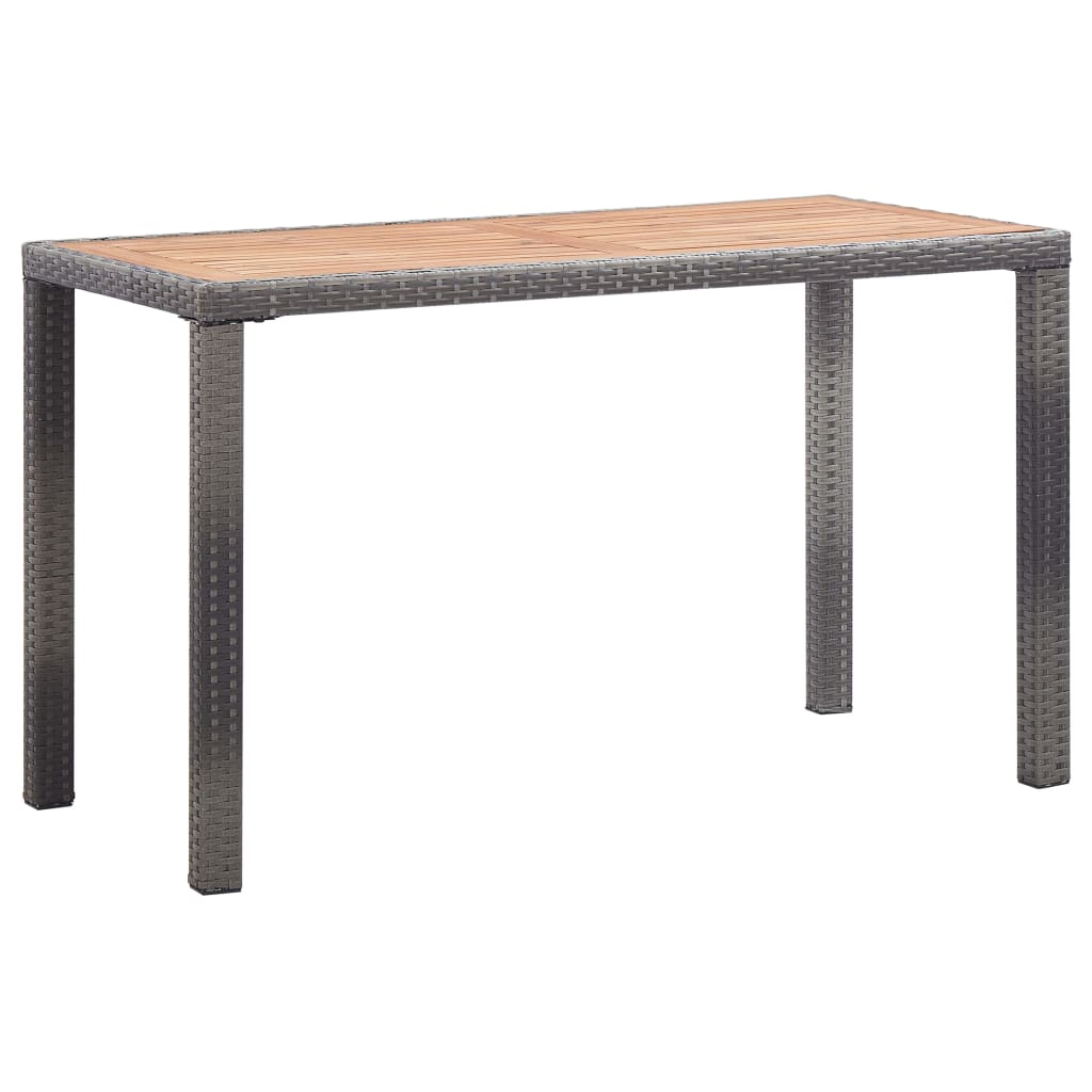 vidaXL Mesa de jardín madera maciza acacia gris y marrón 123x60x74 cm en color Antracita y marrón/Antracita | estructura resistente ideal para salón dormitorio o estudio