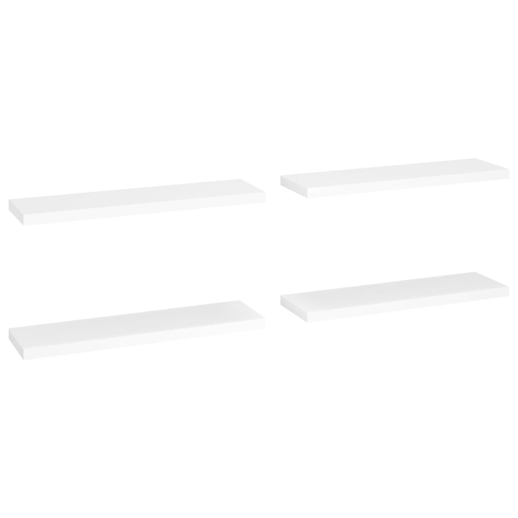 vidaXL Estantes flotantes pared 4 uds MDF 90x23,5x3,8 cm Blanco brillante, negro brillante, gris brillante Mueble Almacenaje Estantería para Oficina, Estudio, Dormitorio Estantería/Librería/ mueble de Almacenamiento