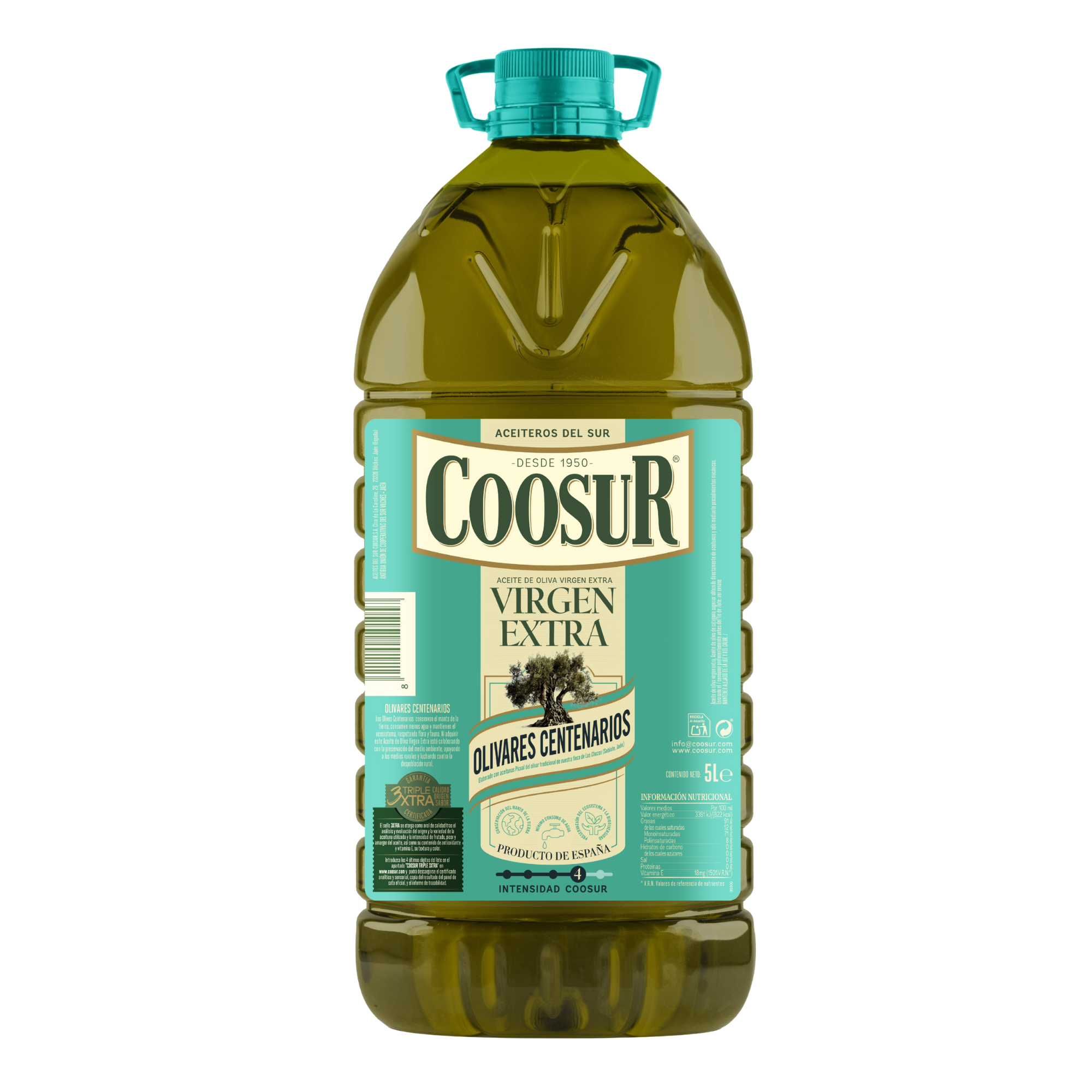Aceite de Oliva Virgen Extra Garrafa 5L Olivares Centenarios Coosur